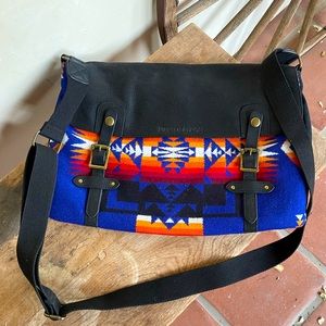 PENDLETON Colorful Wool Indian Blanket Messenger Computer Large Cross-Body Bag
